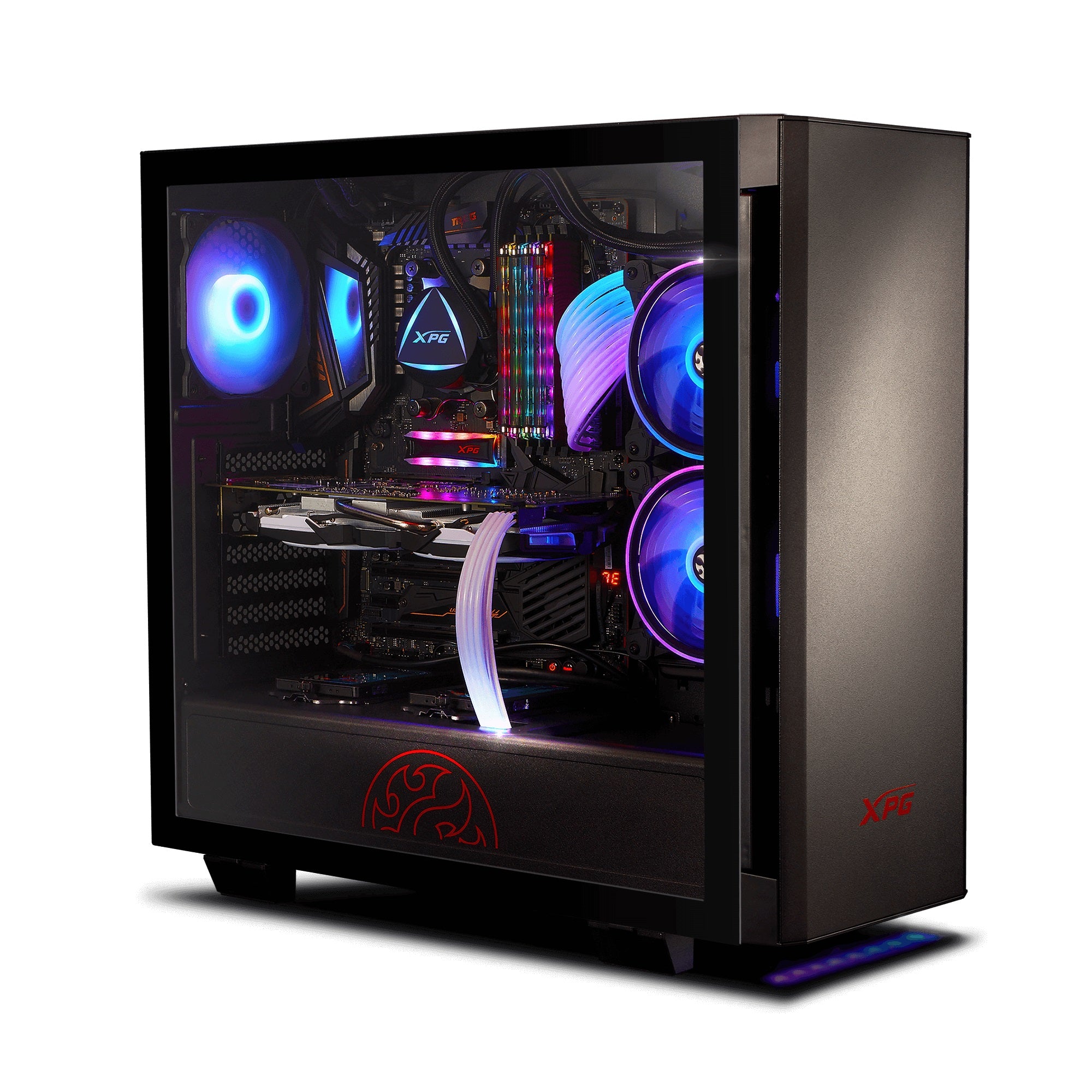 Gabinete XPG Invader Black Cristal Templado ATX USB 3.0 Audio HD - Color -negri - Gabinete XPG Invader Black Cristal Templado ATX USB 3.0 Audio HD - Color -negri -